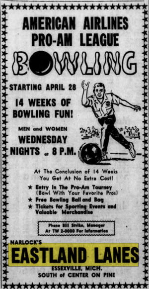 Eastland Bowling Center (Eastland Lanes) - Apr 13 1971 Ad (newer photo)